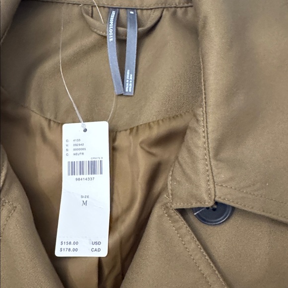 NWT Size M - Anthropologie Crop Trench Coat Neutral Preppy Boho (NWT US$ 158) - Picture 12 of 16